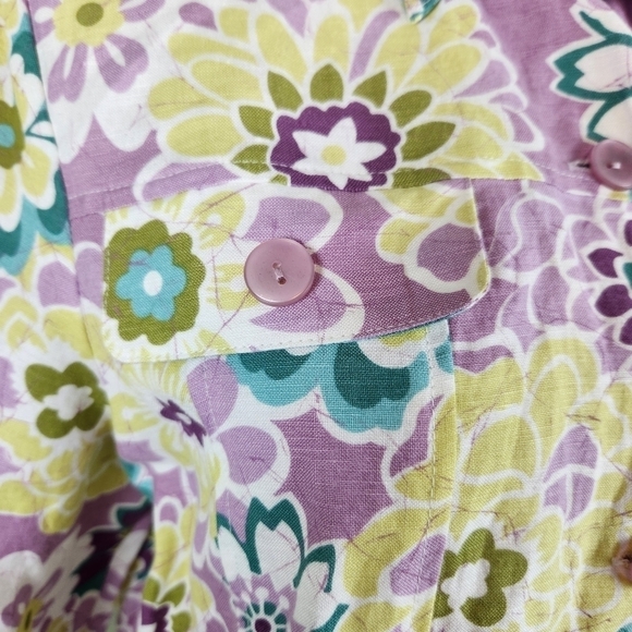 Alfred Dunner Floral Linen Jacket Blazer - Picture 7 of 9